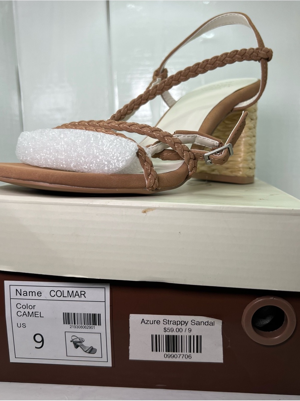 Colmar Camel Braided-Strap Block Heel Sandal